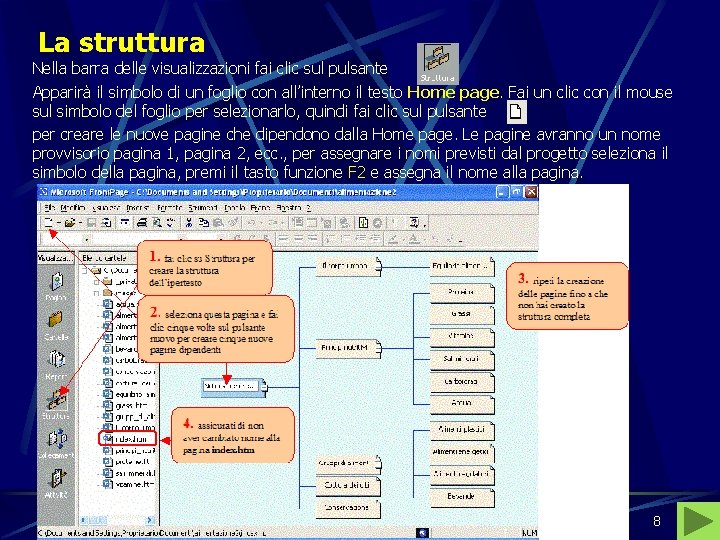 La struttura Nella barra delle visualizzazioni fai clic sul pulsante Apparirà il simbolo di