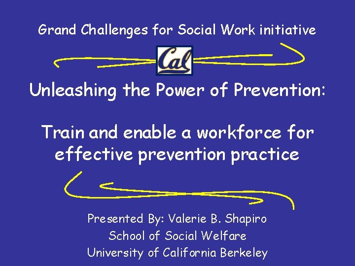 Grand Challenges for Social Work initiative Unleashing the Power of Prevention: Train and enable