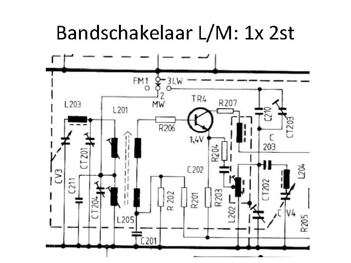 Bandschakelaar L/M: 1 x 2 st 