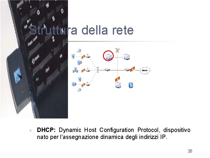 Struttura della rete DHCP: Dynamic Host Configuration Protocol, dispositivo nato per l’assegnazione dinamica degli