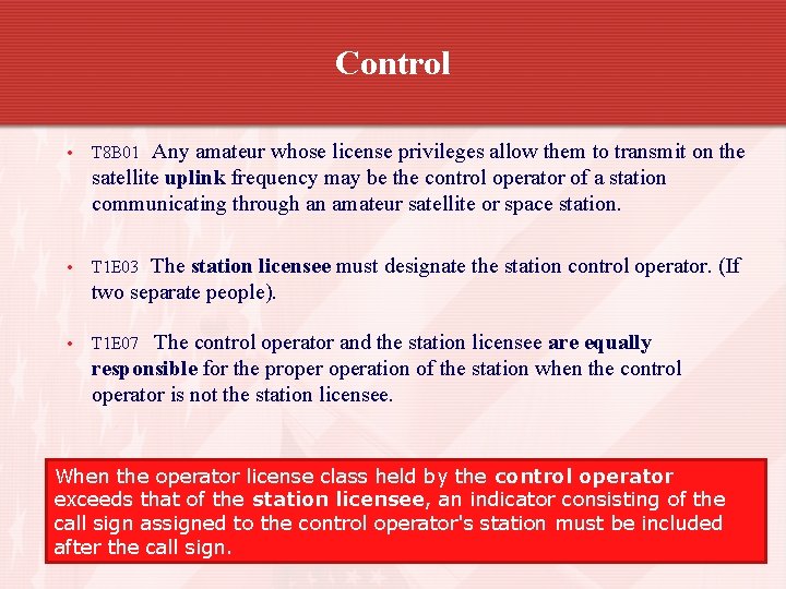 Control System License Technician Licensing Class Control Section 3 Valid July