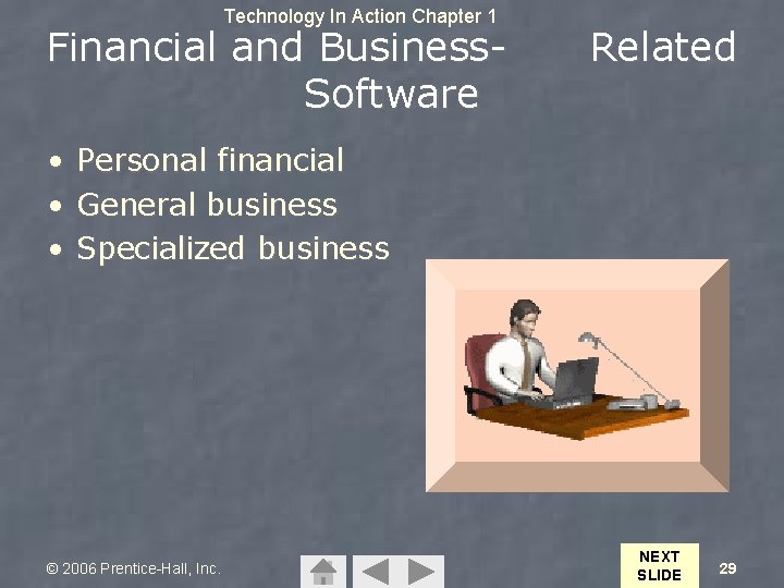 Technology In Action Chapter 1 Financial and Business. Software Related • Personal financial •