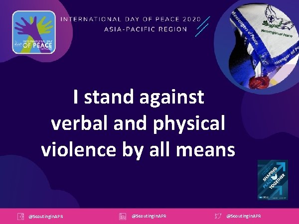 I stand against verbal and physical violence by all means @Scoutingin. APR 