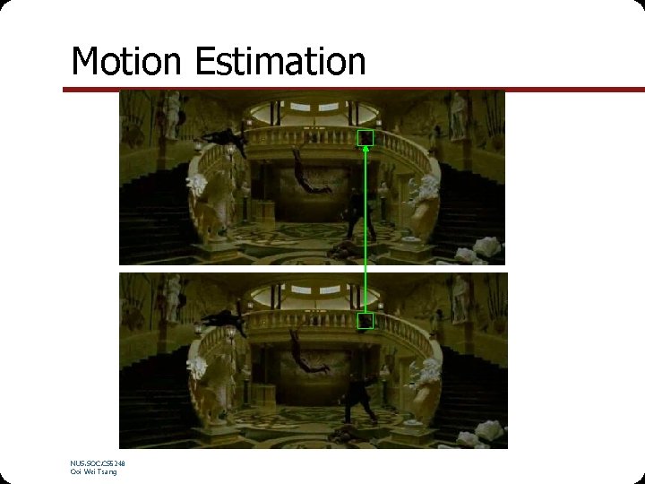 Motion Estimation NUS. SOC. CS 5248 Ooi Wei Tsang 