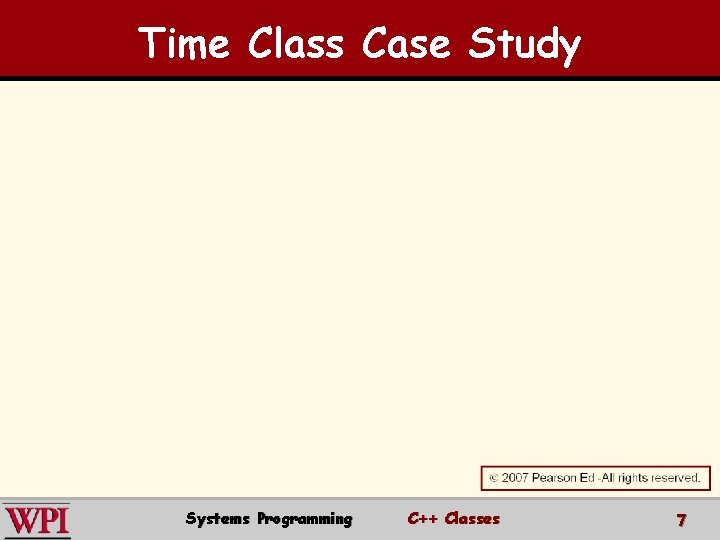 Time Class Case Study Systems Programming C++ Classes 7 