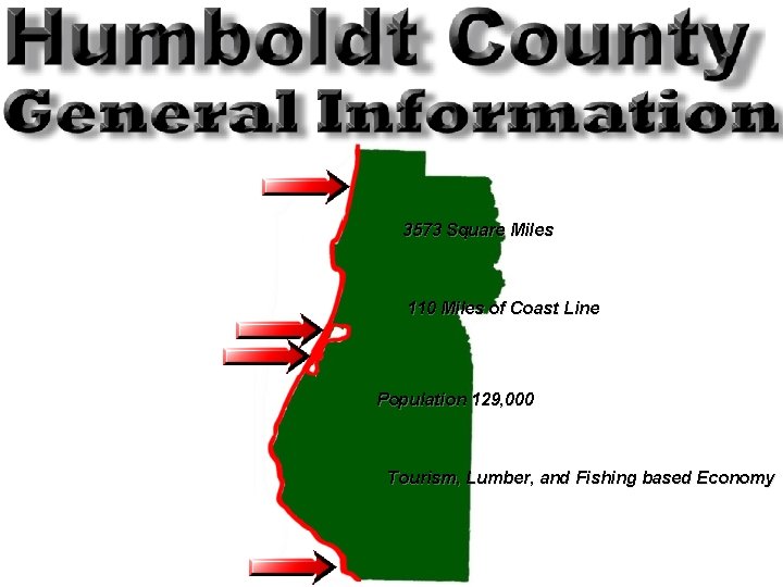 3573 Square Miles 110 Miles of Coast Line Population 129, 000 Tourism, Lumber, and