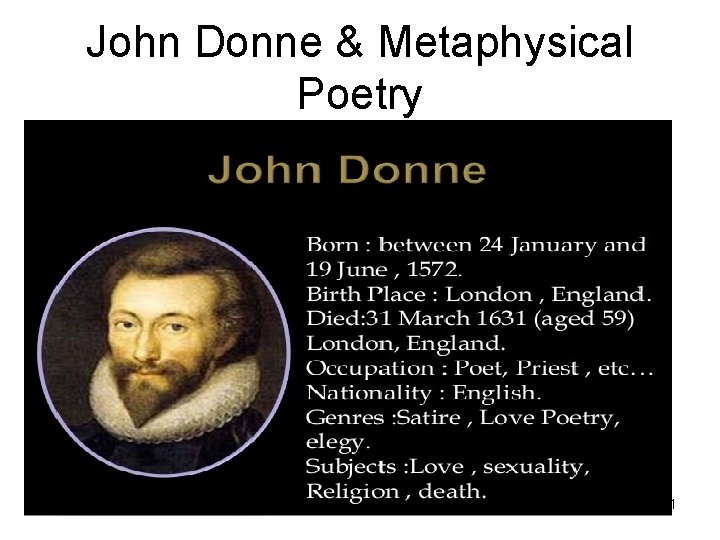 John Donne & Metaphysical Poetry 1 