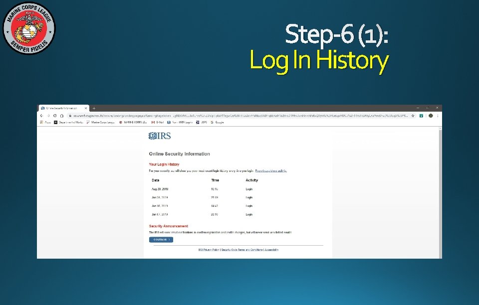 Step-6 (1): Log In History 