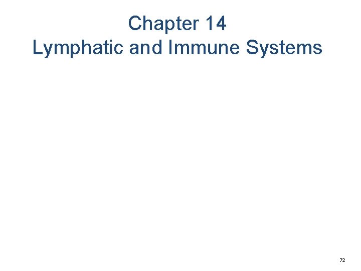Chapter 14 Lymphatic and Immune Systems 72 