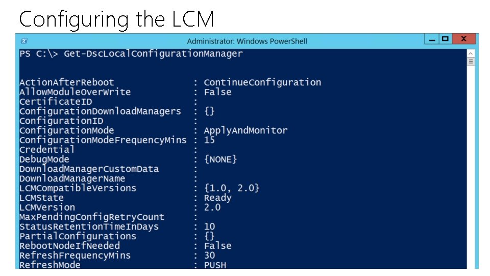 Configuring the LCM 