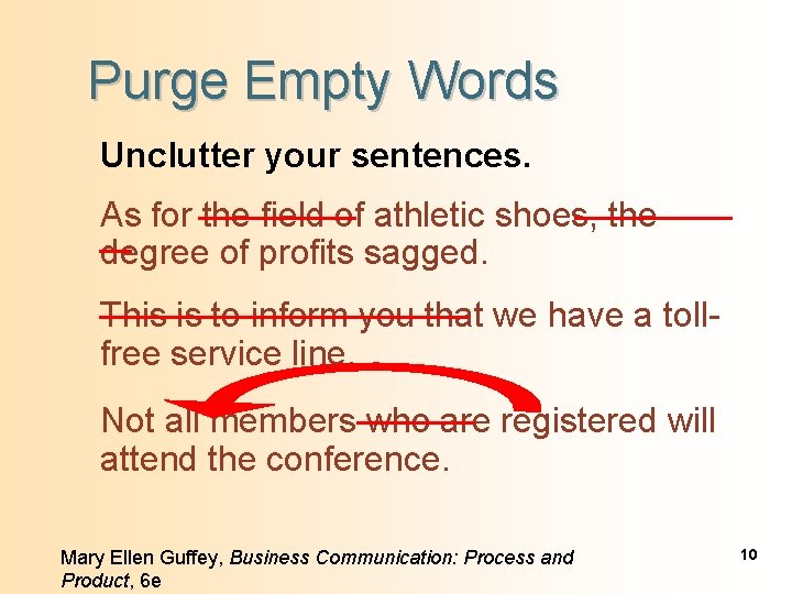 Purge Empty Words Unclutter your sentences. As for the field of athletic shoes, the