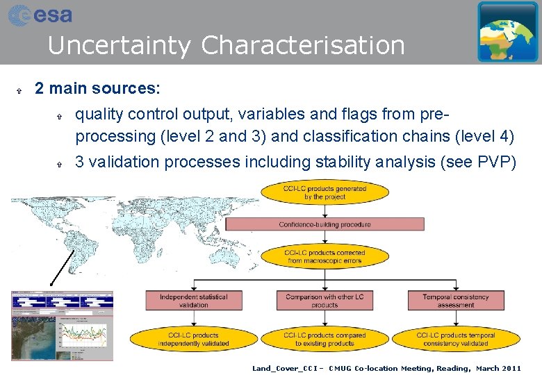 Uncertainty Characterisation 2 main sources: quality control output, variables and flags from preprocessing (level