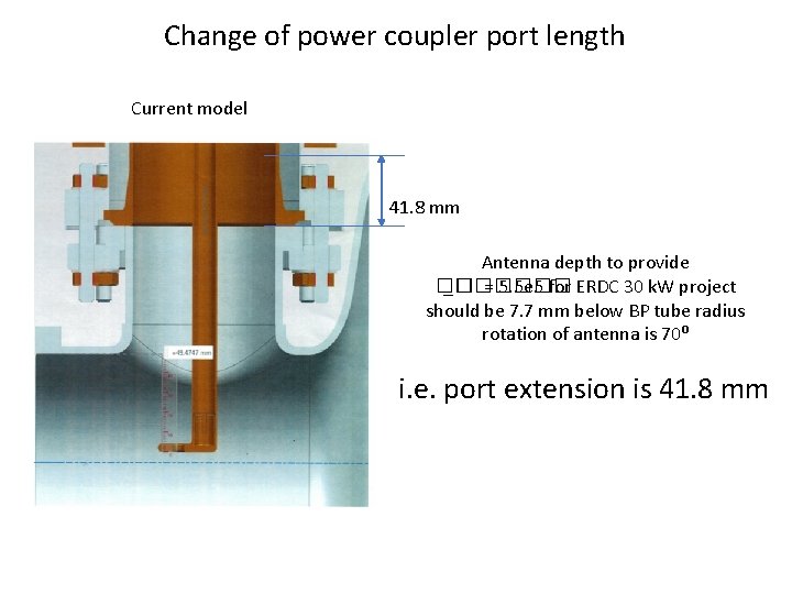 Change of power coupler port length Current model 41. 8 mm Antenna depth to