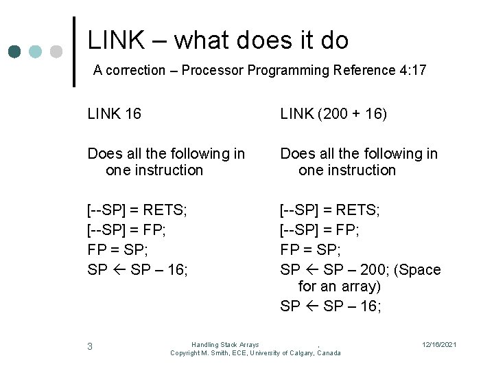 LINK – what does it do A correction – Processor Programming Reference 4: 17