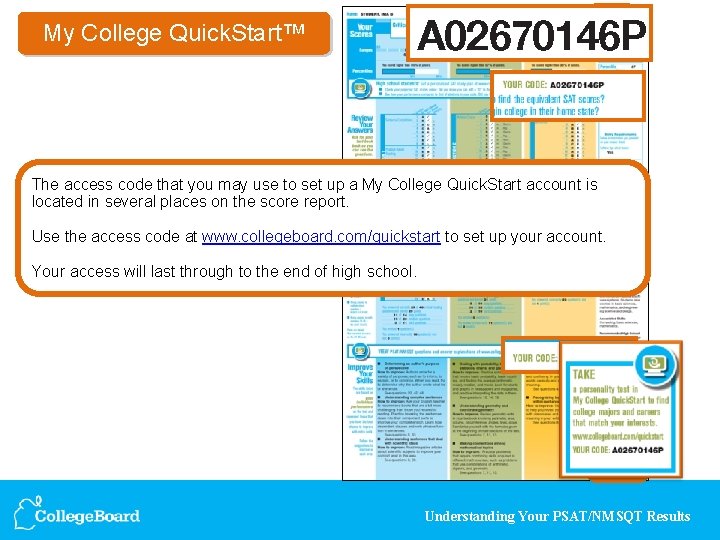 My College Quick. Start™ The access code that you may use to set up