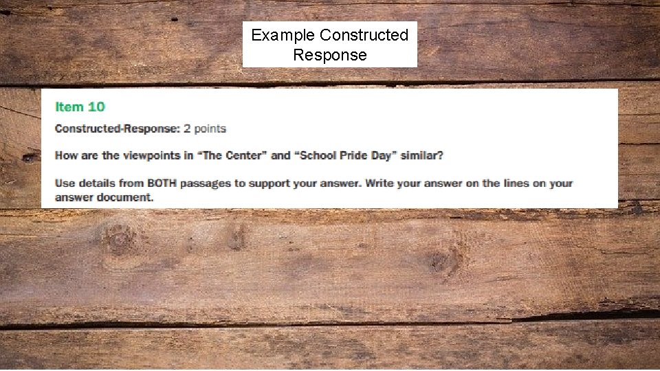 Example Constructed Response 