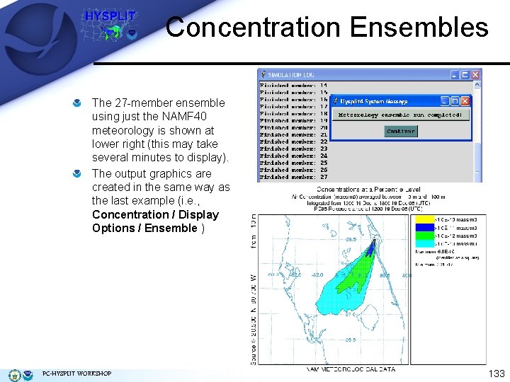 Concentration Ensembles The 27 -member ensemble using just the NAMF 40 meteorology is shown