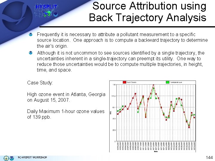 Source Attribution using Back Trajectory Analysis Frequently it is necessary to attribute a pollutant