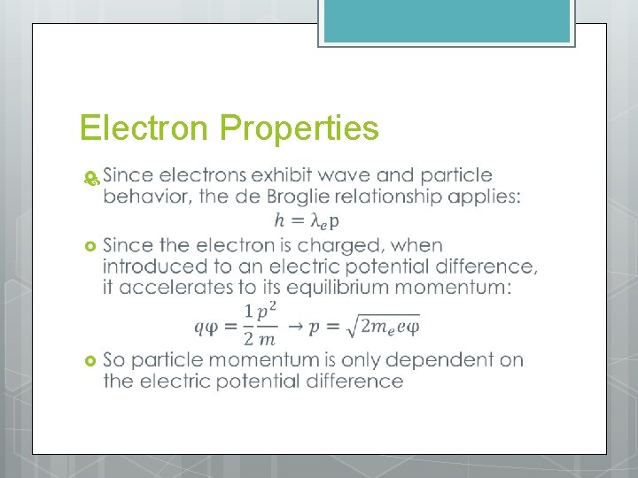 Electron Properties 
