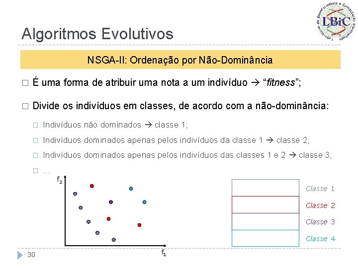 Algoritmos Evolutivos NSGA-II: Ordenação por Não-Dominância � É uma forma de atribuir uma nota