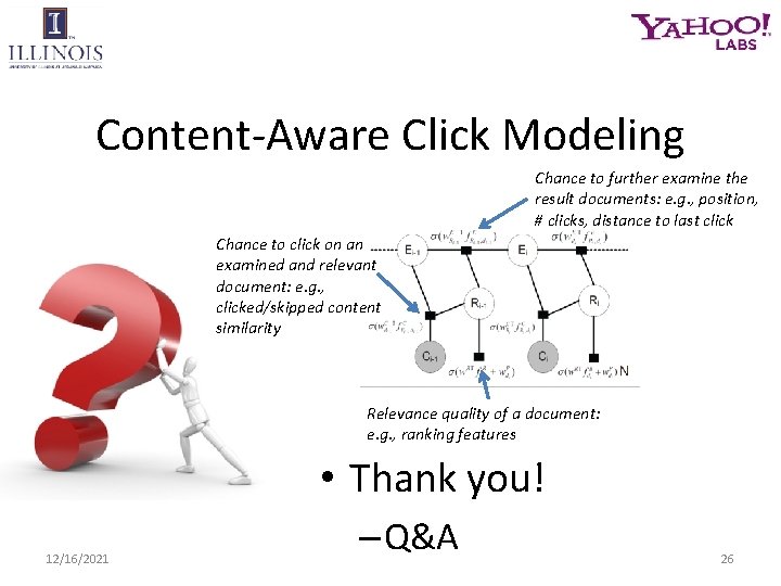 Content-Aware Click Modeling Chance to further examine the result documents: e. g. , position,