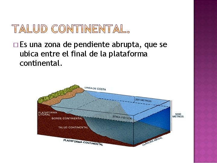 � Es una zona de pendiente abrupta, que se ubica entre el final de