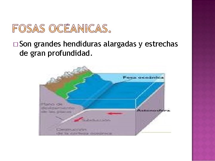 � Son grandes hendiduras alargadas y estrechas de gran profundidad. 