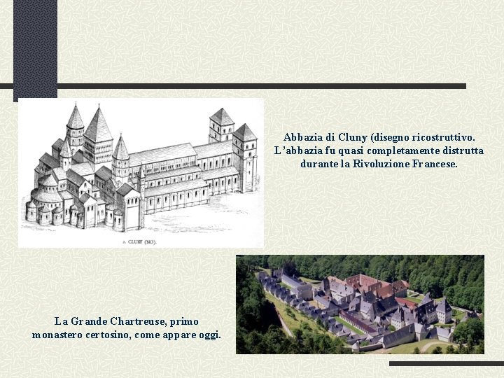 Abbazia di Cluny (disegno ricostruttivo. L’abbazia fu quasi completamente distrutta durante la Rivoluzione Francese.