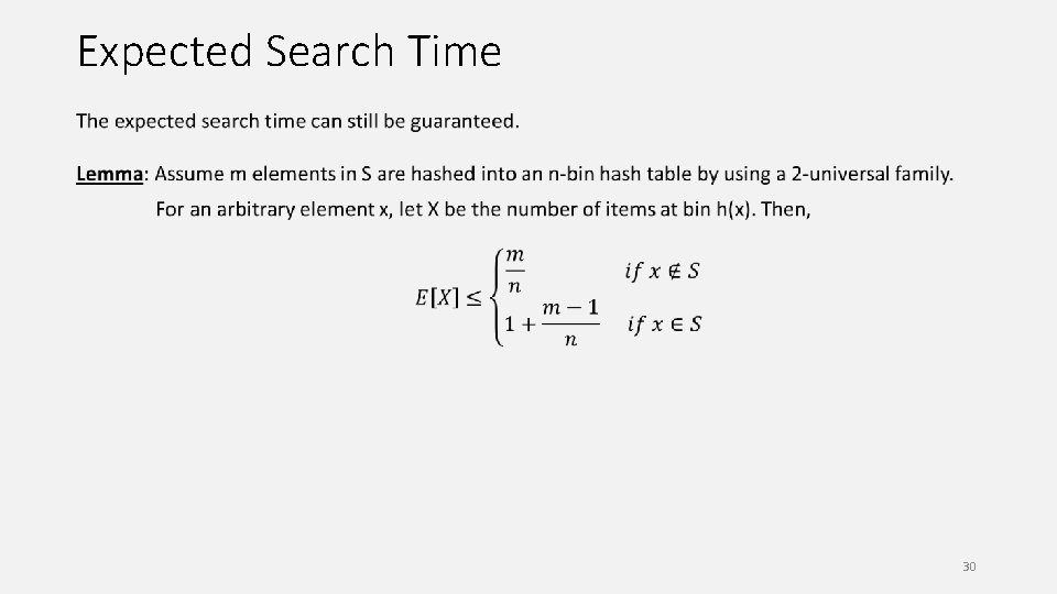 Expected Search Time 30 