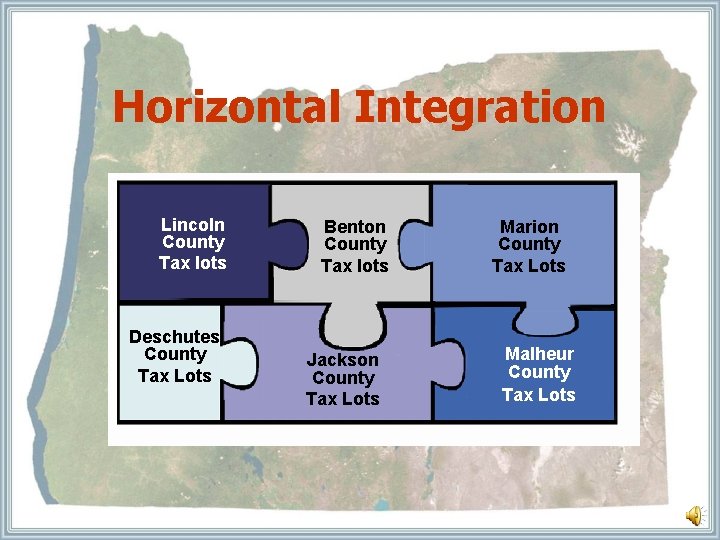 Horizontal Integration Lincoln County Tax lots Deschutes County Tax Lots Benton County Tax lots