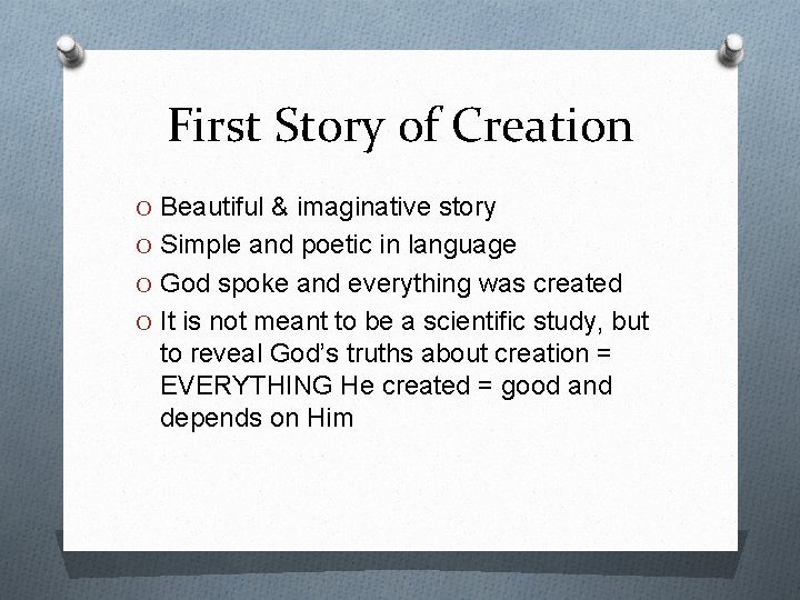 First Story of Creation O Beautiful & imaginative story O Simple and poetic in