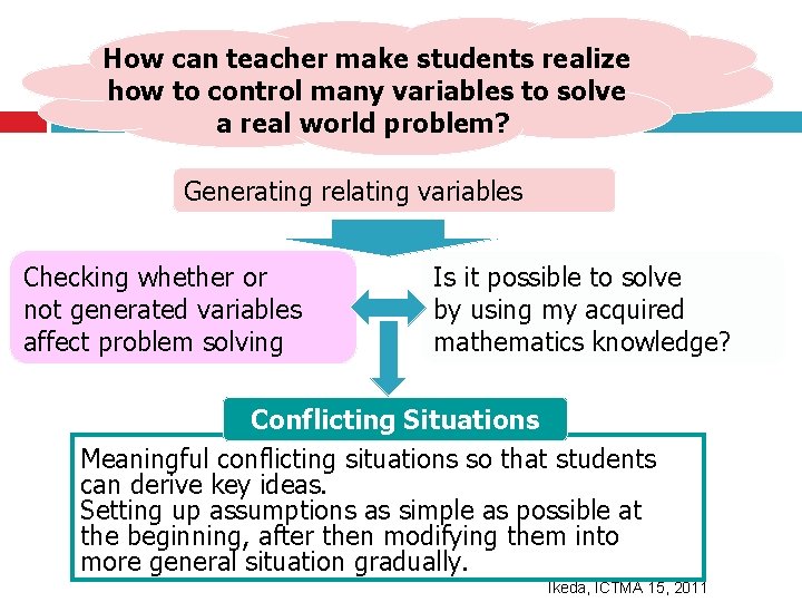 How can teacher make students realize how to control many variables to solve a