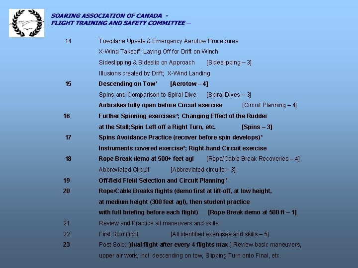 14 Towplane Upsets & Emergency Aerotow Procedures X-Wind Takeoff; Laying Off for Drift on