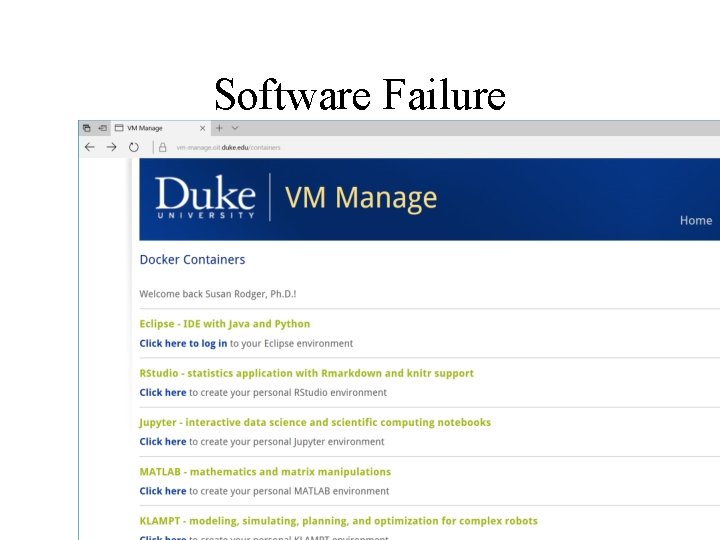 Software Failure compsci 101 fall 2017 5 