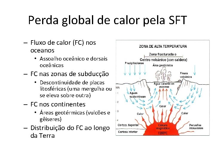 Perda global de calor pela SFT – Fluxo de calor (FC) nos oceanos •