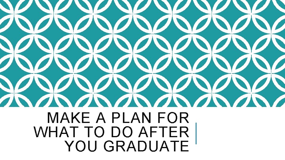 MAKE A PLAN FOR WHAT TO DO AFTER YOU GRADUATE 