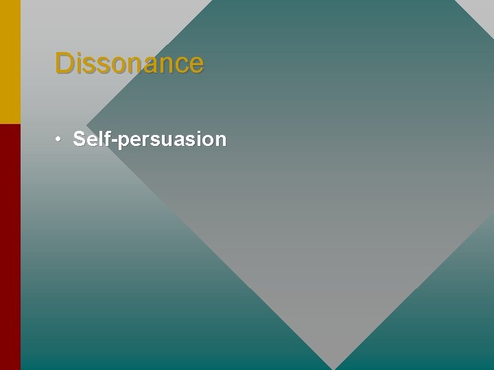 Dissonance • Self-persuasion 