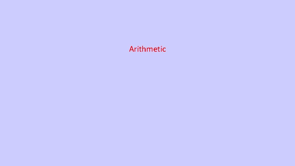 Arithmetic 