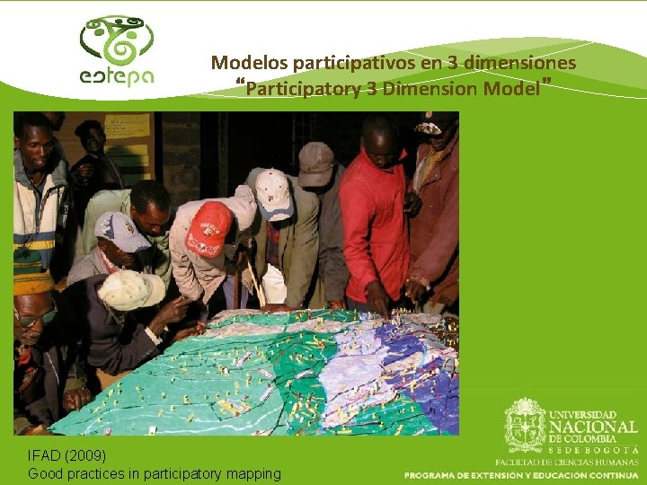 Modelos participativos en 3 dimensiones “Participatory 3 Dimension Model” IFAD (2009) Good practices in