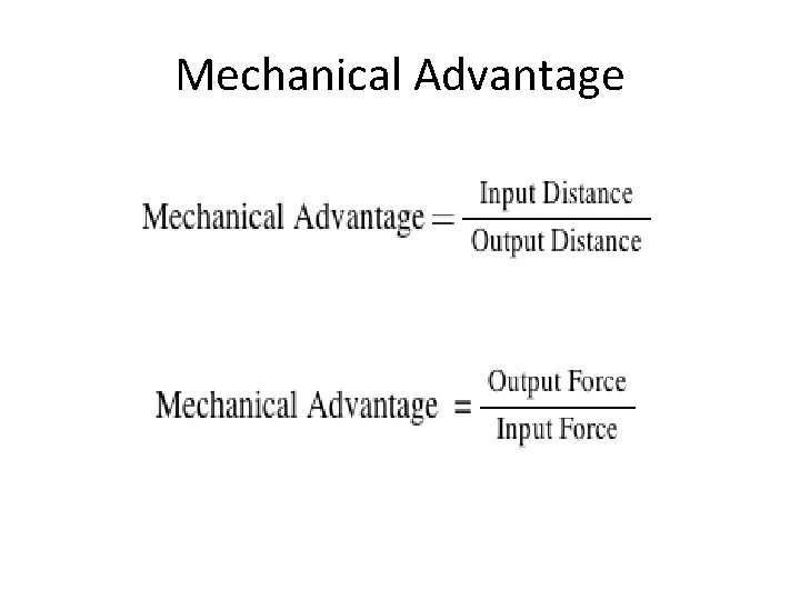 Mechanical Advantage 