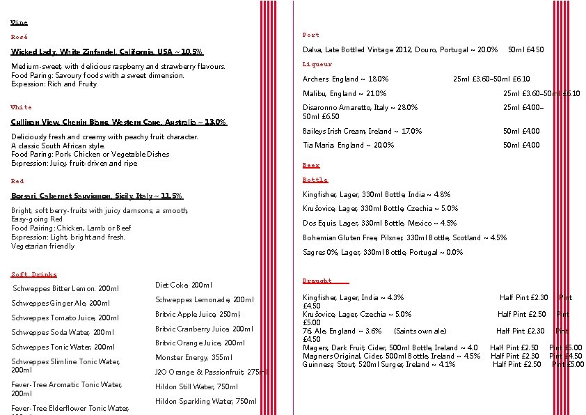 Wine Rosé Port Wicked Lady, White Zinfandel, California, USA ~ 10. 5% Dalva, Late