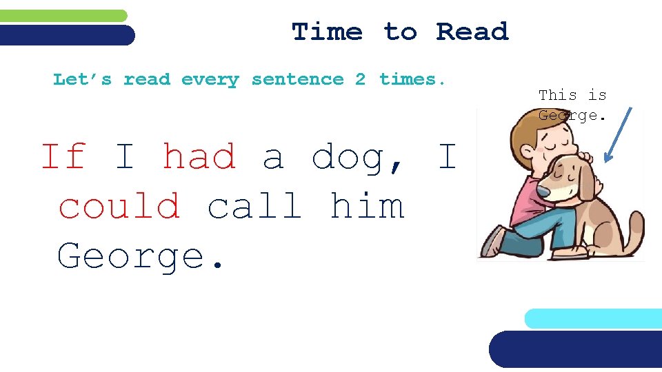 Time to Read Let’s read every sentence 2 times. If I had a dog,
