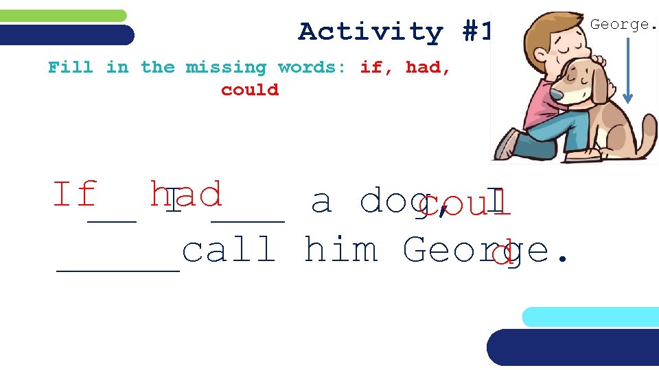 Activity #1 Fill in the missing words: if, had, could If__ had I ___