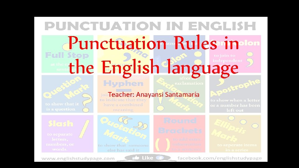 Punctuation Rules in the English language Teacher Anayansi
