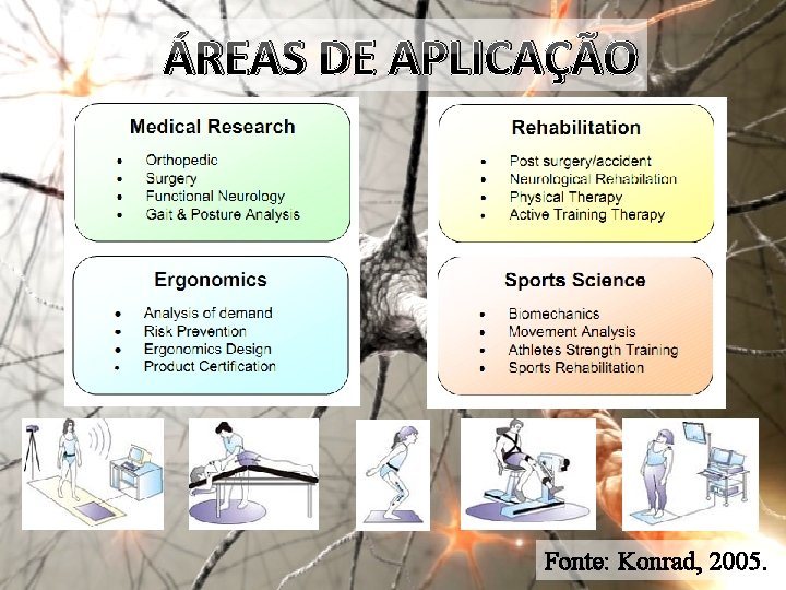 ÁREAS DE APLICAÇÃO Fonte: Konrad, 2005. 