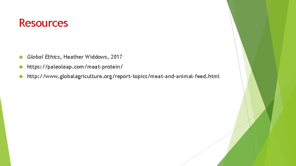 Resources Global Ethics, Heather Widdows, 2017 https: //paleoleap. com/meat-protein/ http: //www. globalagriculture. org/report-topics/meat-and-animal-feed. html Resources Global Ethics, Heather Widdows, 2017 https: //paleoleap. com/meat-protein/ http: //www. globalagriculture. org/report-topics/meat-and-animal-feed. html