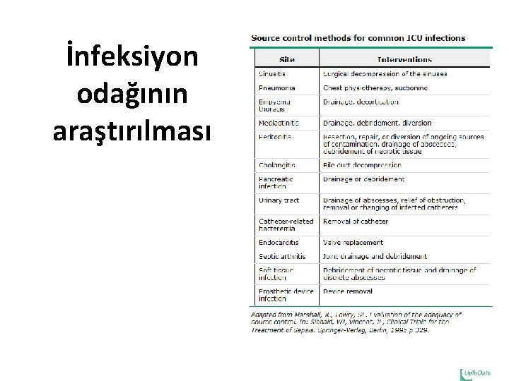 İnfeksiyon odağının araştırılması 