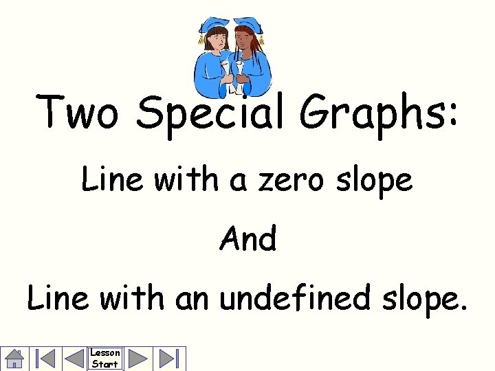 Two Special Graphs: Line with a zero slope And Line with an undefined slope.