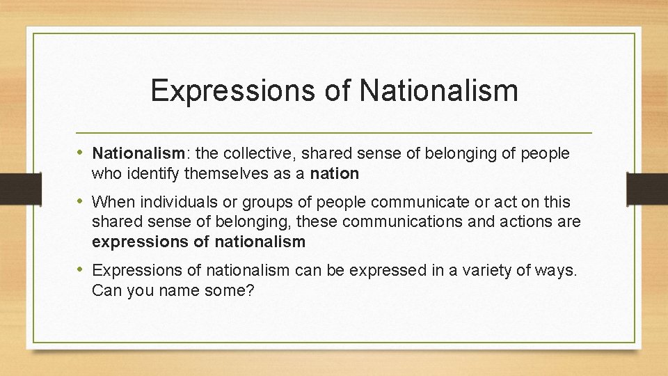 Social Studies 20 1 Nationalism Related Issue I
