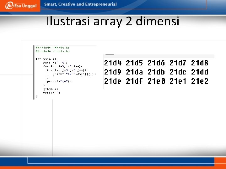 Ilustrasi array 2 dimensi 